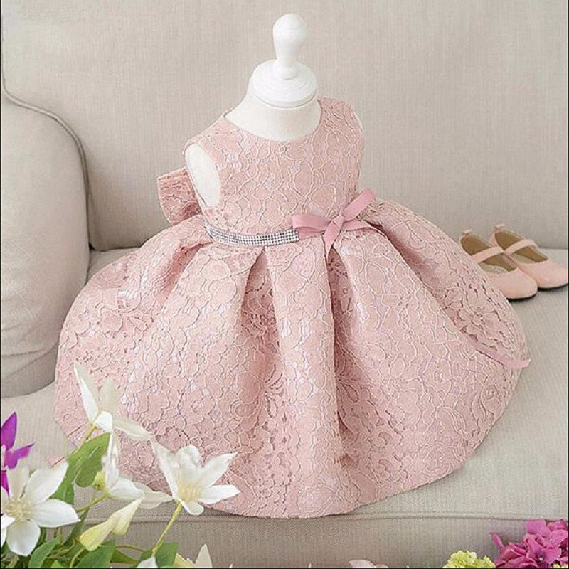 Ballroom Knee Length Lace Gown For Toddlers