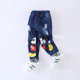 Cartoon Printed T-shirt and Jeans Set for Boy