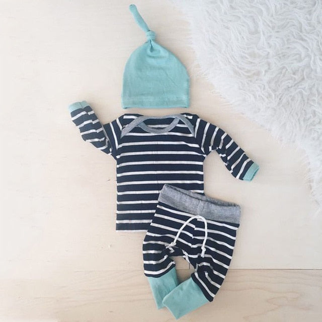 Striped 3 Piece Baby Set for Baby Girl/ Boy