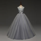 Flower Lace Full Length Party Gown For Girls