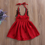 Halter Strap Flower Party Backless Frock