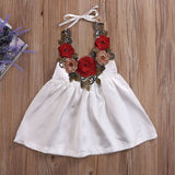 Halter Strap Flower Party Backless Frock