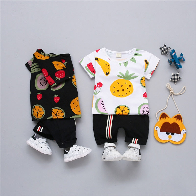 Cartoon Printed Summer Outfit for Baby Boy