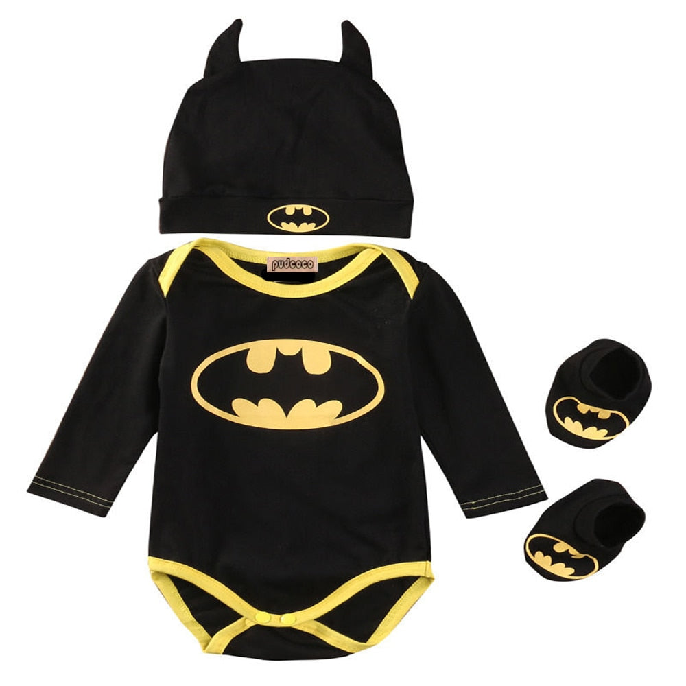 3 Piece Set Batman Romper for Baby Boy