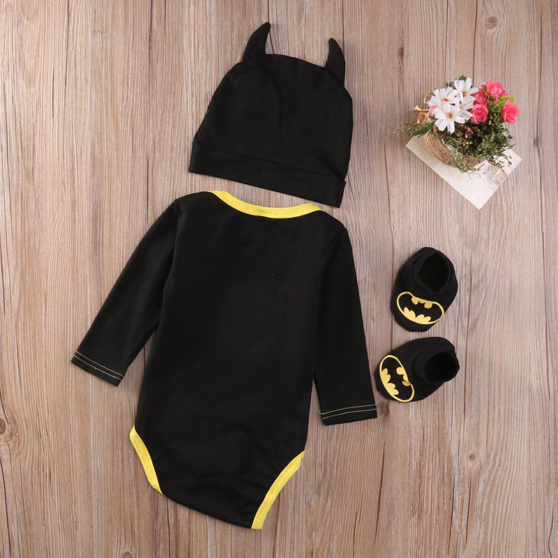 3 Piece Set Batman Romper for Baby Boy