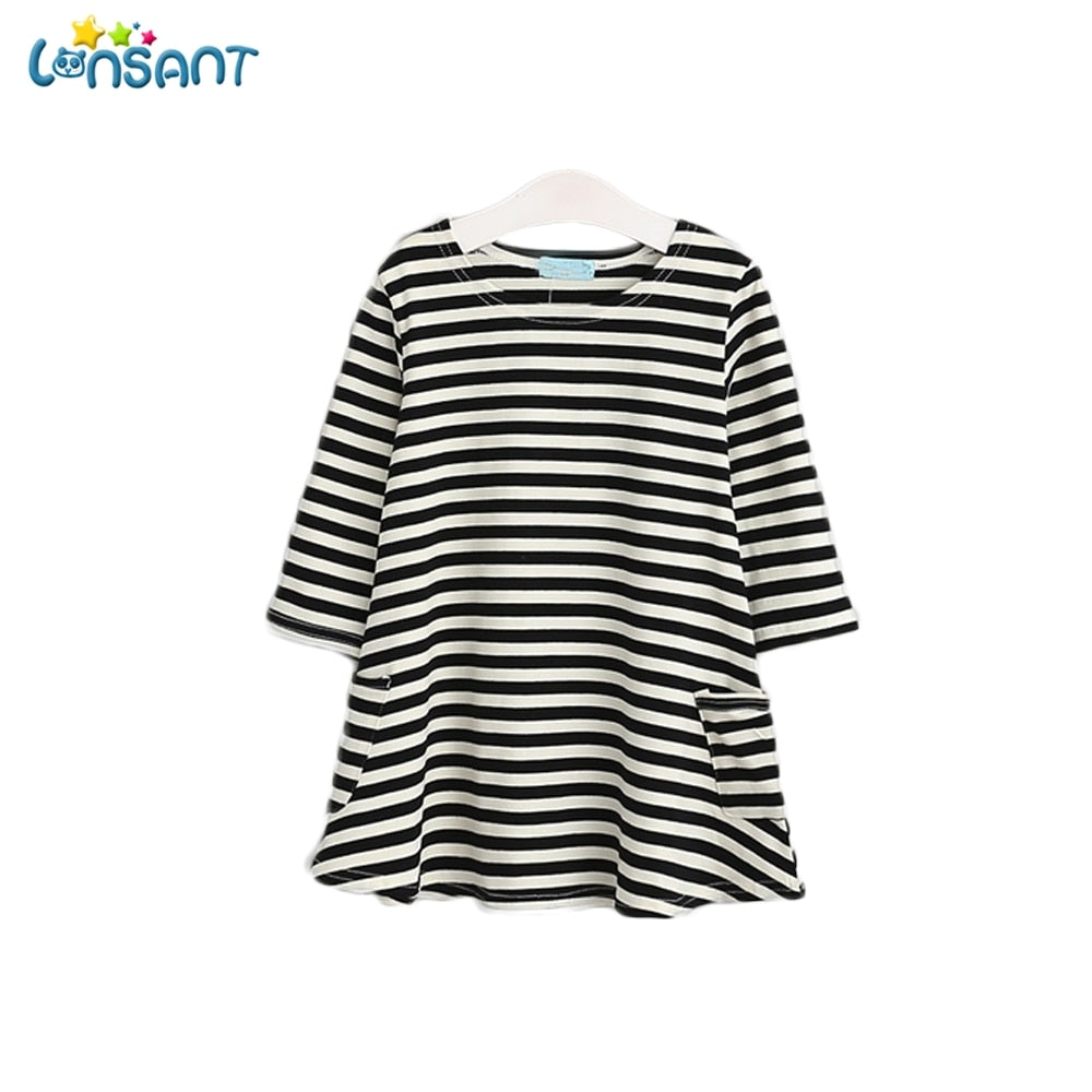 Striped Matching Dress for Mother and Daughter