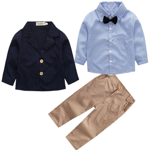 3 Piece Gentleman Suit with Bow for Toddler Boy