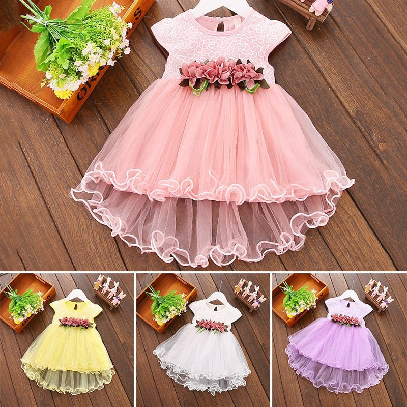 Floral sleeveless Princess Dress for Baby Girl
