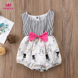 White Color Printed Baby Girl Romper or Jumpsuit