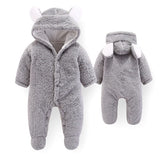 Velvet Jumpsuit With Footies And Cap For Infant