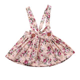 Floral Printed Party Bib Dress for Baby Girl