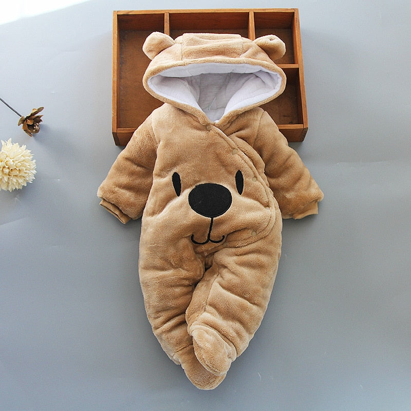 Soft Fur Baby Hoodie Romper for Newborn