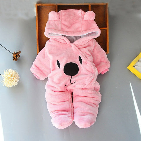 Soft Fur Baby Hoodie Romper for Newborn