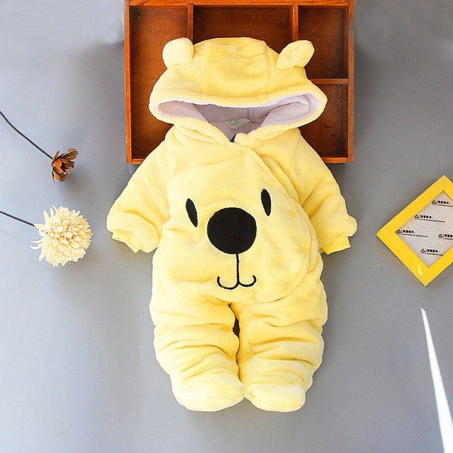 Soft Fur Baby Hoodie Romper for Newborn