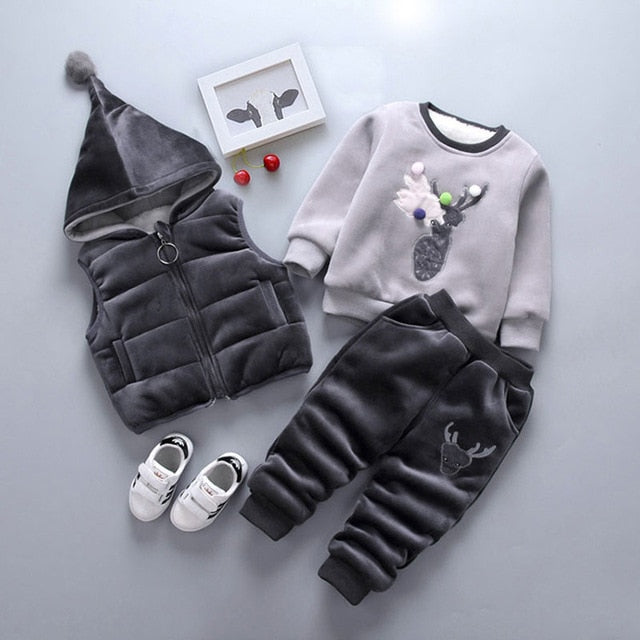 Winter Velvet 3 Piece Set for Infant Girl/ Boy