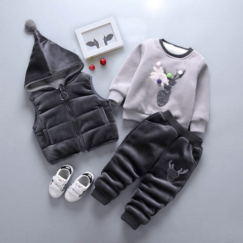 Winter Velvet 3 Piece Set for Infant Girl/ Boy