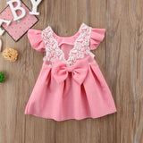Beautiful Bow Knee Length Frock for Toddler Girl