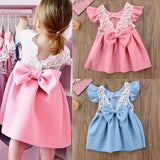 Beautiful Bow Knee Length Frock for Toddler Girl