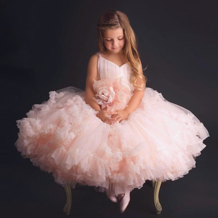Pink Princess Wedding Gown For Baby Girl