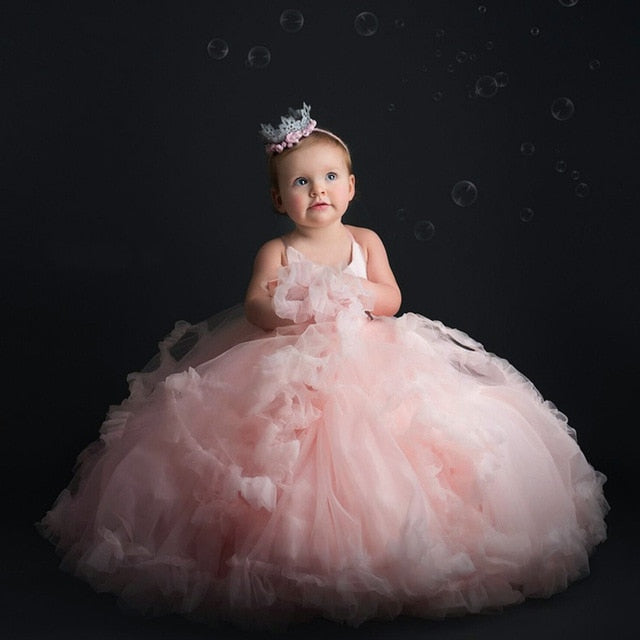 Pink Princess Wedding Gown For Baby Girl