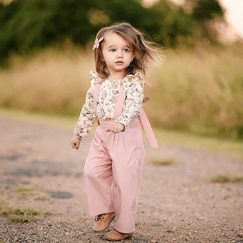 Floral Fashionable Top With Full Length Pant For Girls