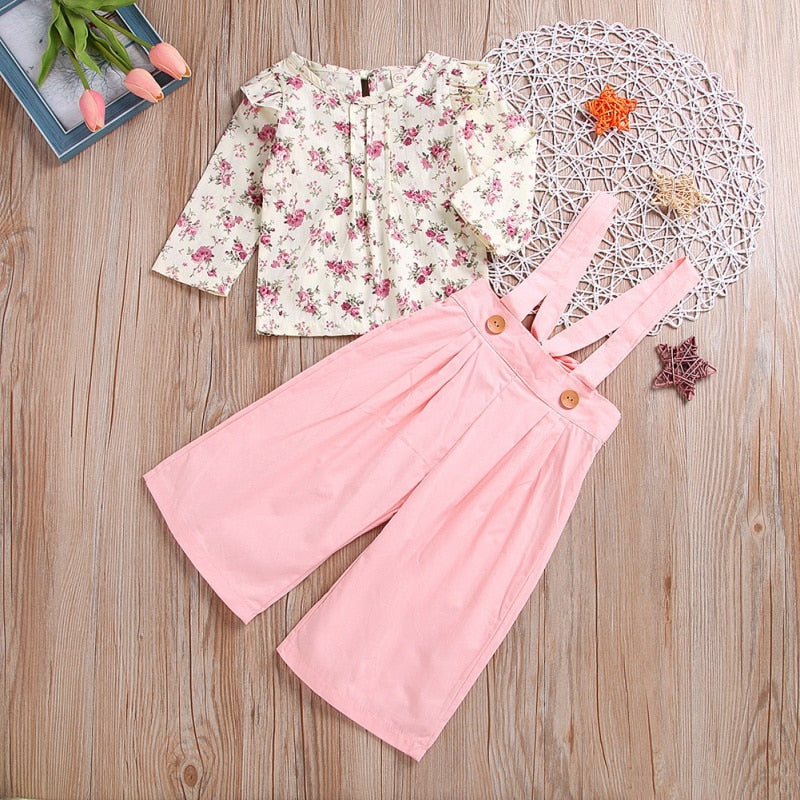 Floral Fashionable Top With Full Length Pant For Girls