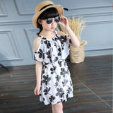 Printed Cold Shoulder Knee Length Frock For Girls