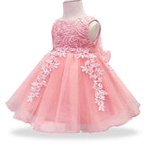 New Lace baby girl Floral Gown for First Birthday