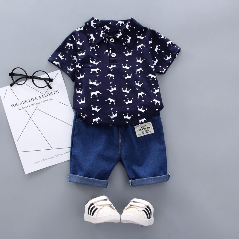 Denim Pant And Shirt Set For Baby Boy