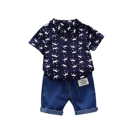 Denim Pant And Shirt Set For Baby Boy