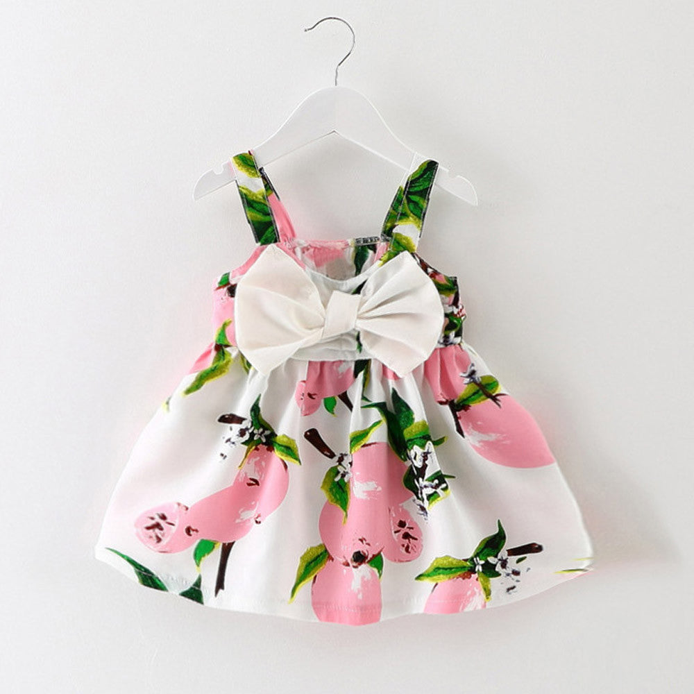 children Baby Girls kids Dresses clothes Toddler Fly Sleeve Ruched Floral Flowers Print princess Dresses Clothes girl costume