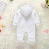 Hooded Furry Jumpsuit For Newborn