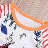 Striped Dinosaur Printed Sleepwear For Newborn