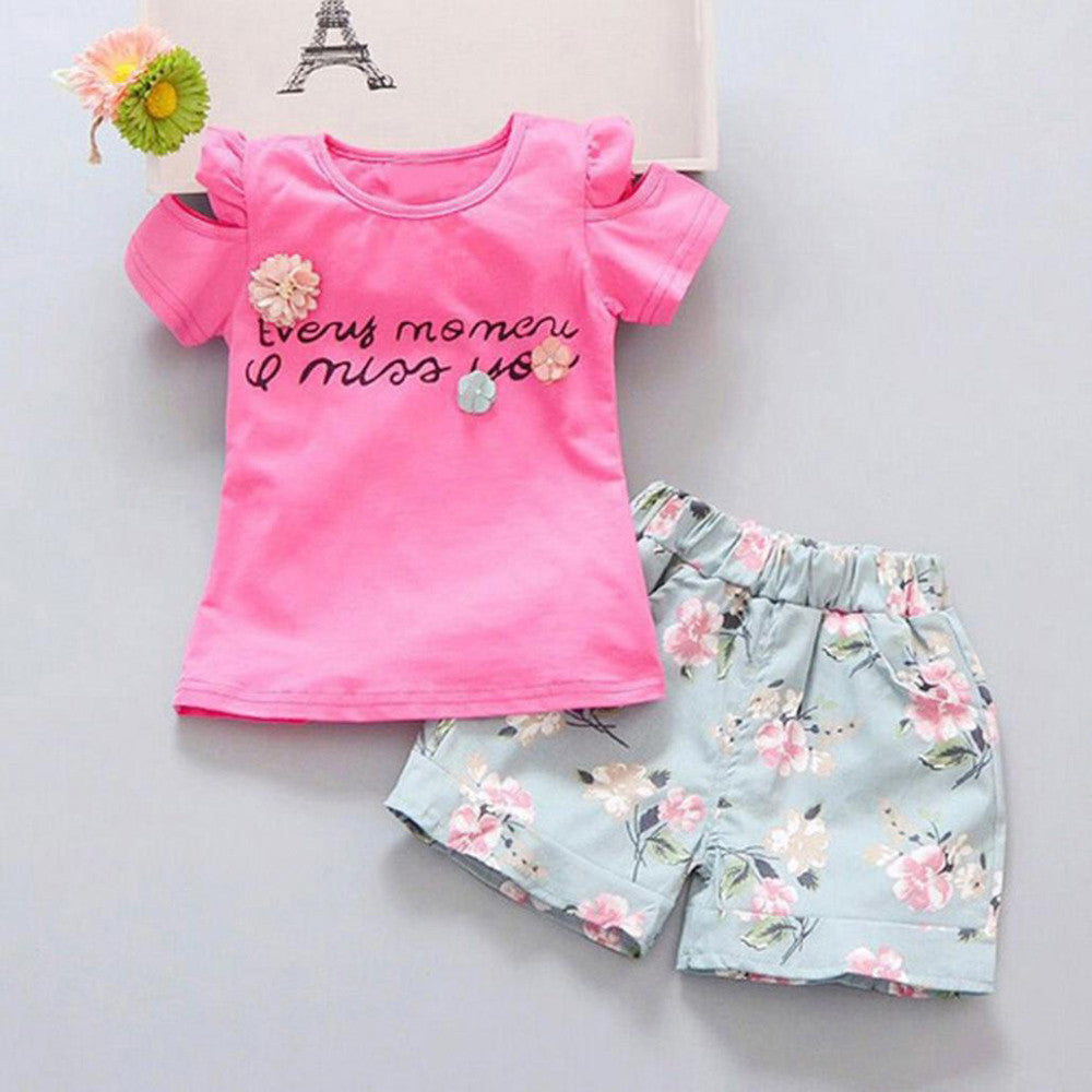 Stylish 2 Piece Printed Set For Toddler Girl