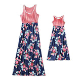 Floral Printed Long Dress For Mom- Daughter