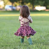 New Floral Halter Strap Knee Length Frock
