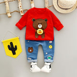 Cartoon Printed T-Shirt and Pant Set for Toddler Boy
