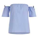 Multicolor Striped Off Shoulder Mother Daughter Dress Set