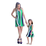 Multicolor Striped Mother Daughter Dress