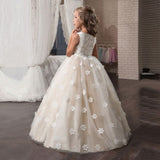 Flower Full Length Evening Gown For Girls