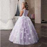Flower Full Length Evening Gown For Girls