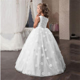 Flower Full Length Evening Gown For Girls